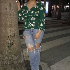 Charlotte Russe Emerald Green Blouse